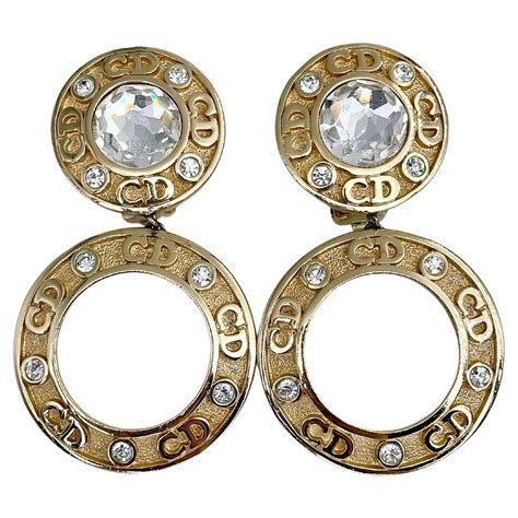 dior logo hoop earrings|christian dior clip on earrings.